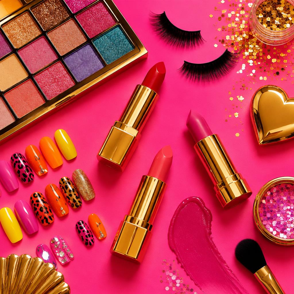 Lipsticks, press-on nails and lashes